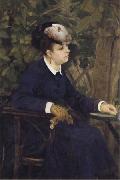 Pierre Renoir Woman in a Garden-Lise Trehot(Woman with a Segull Feather) oil painting picture wholesale